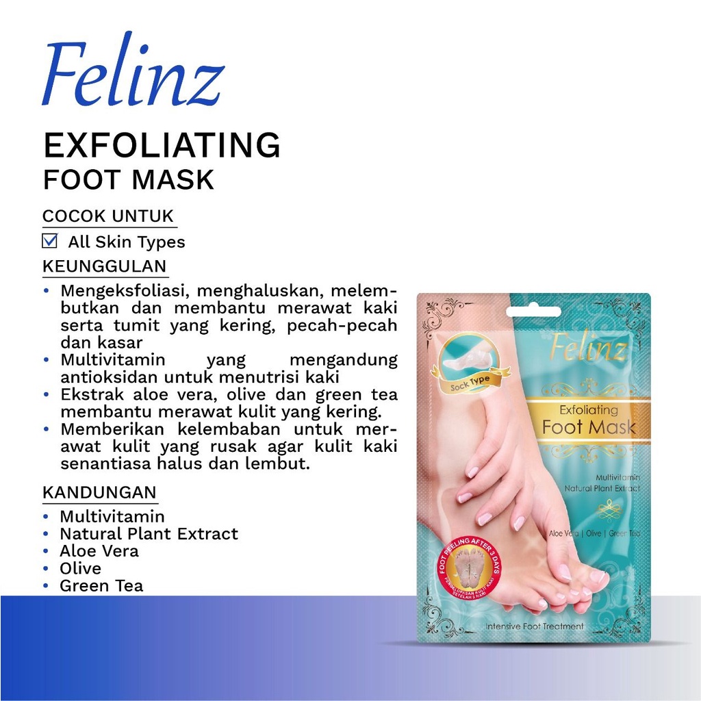 LANBENA Foot Peeling Mask Masker Kaki 1Pair / Masker Kaki Remove Dead Skin Peeling / Felinz foot Mask / Masker Kaki BPOM