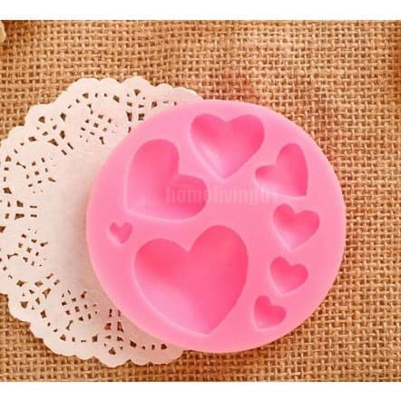 3D Silicon Mold Fondant Cake Decoration - 7 Size Heart