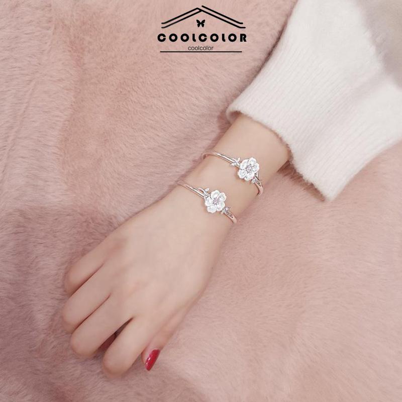 COD❤️Gelang Bell Pelajar Wanita Sederhana Pacar Pasangan  Hadiah Ulang Tahun Bunga Cherry Blossom Aksesoris Fashion Wanita Perhiasan Fashion Simple Murah