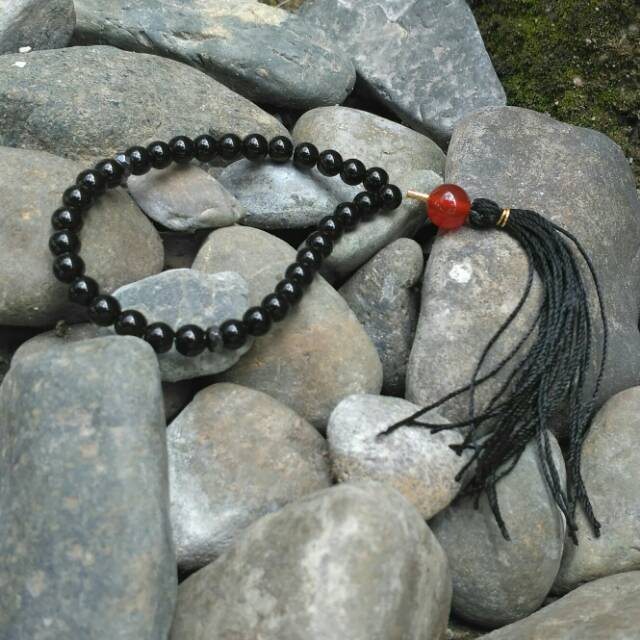 Tasbih Wanita 33 Butir Batu Natural Black Agate