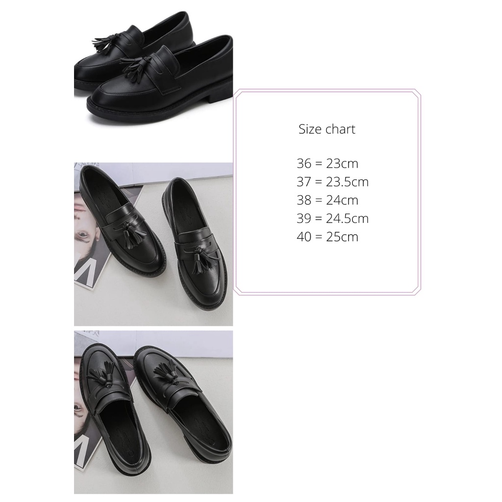 fakhrieshop- SEPATU LOAFERS STYLE RUMBAI TWO / SEPATU WANITA BLACK DOF PREMIUM 903