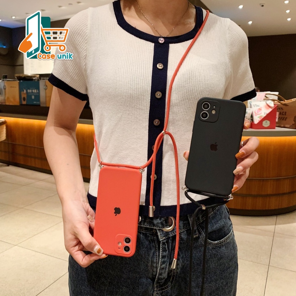 SOFTCASE SLINGCASE ORIGINAL SILIKON PELINDUNG KAMERA I PHONE 6 6+ 7 7+ 8 8+ SE CS3173