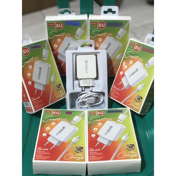 Murah Fast charging Charger original K-30 3.1A Micro usb dan Tipe c