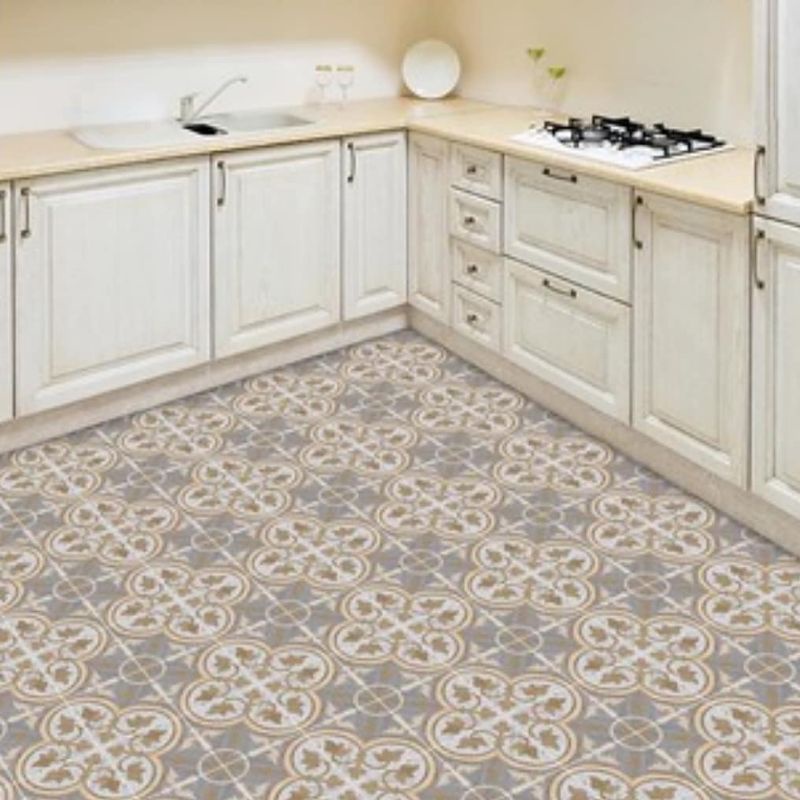 sticker foam premium motif tegel klasik coklat susu kode 004