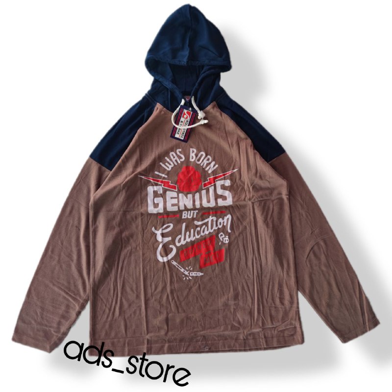 Hoodie Motif Lengan Panjang Pria Wanita Katun Tebal