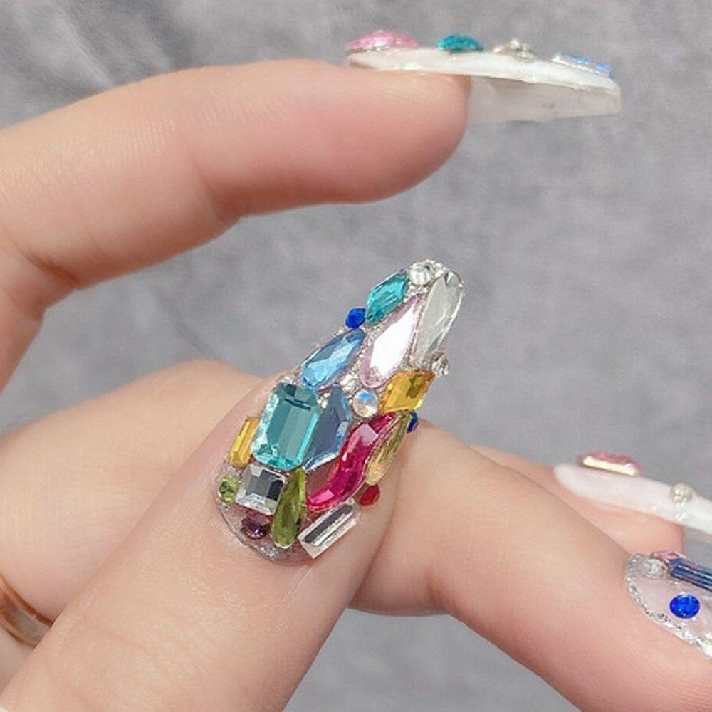 AUGUSTINA Agustina Aurora Nail Art Rhinestones Fashion Korea Symphony Hiasan Kuku Bintang Berbentuk Perhiasan Kuku 3D