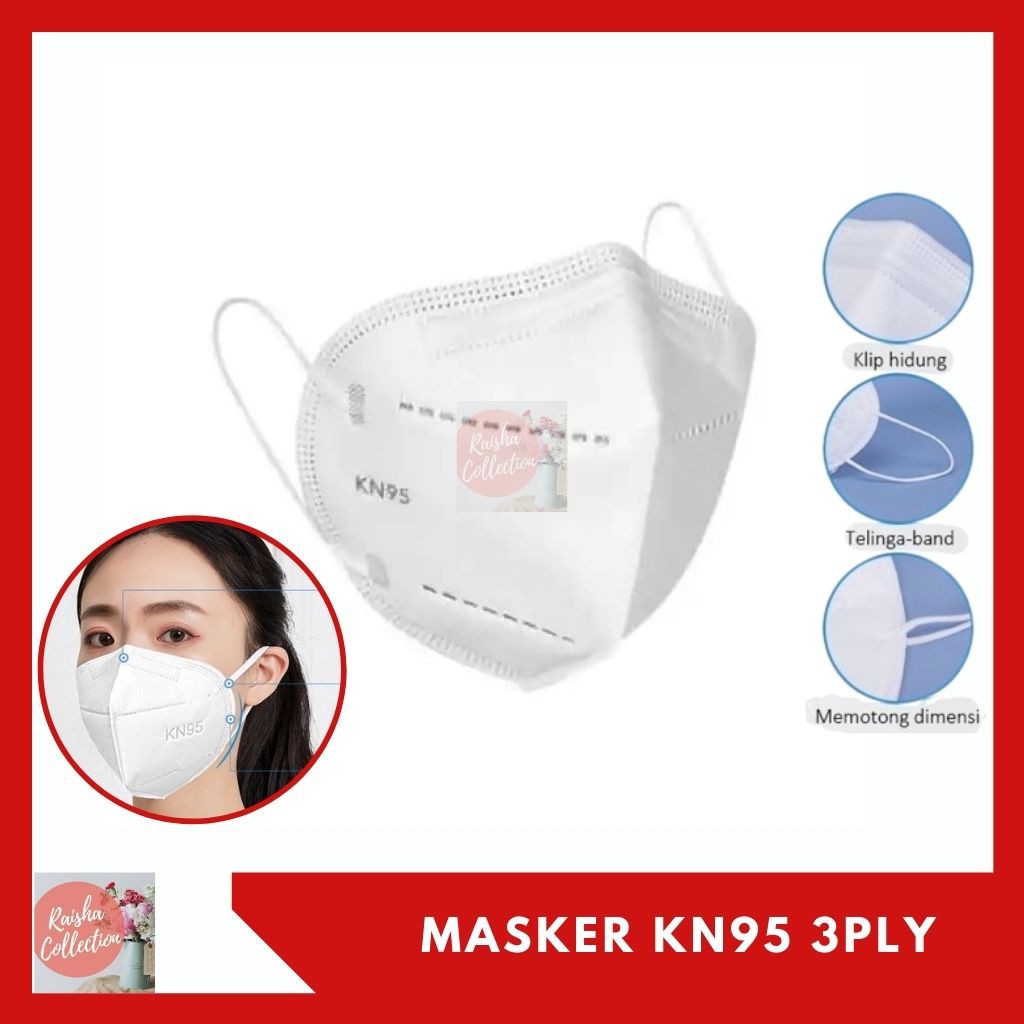 RC KN95 Masker 3ply Respirator Disposable Masker Medis 3D Mask Isi 1pcs