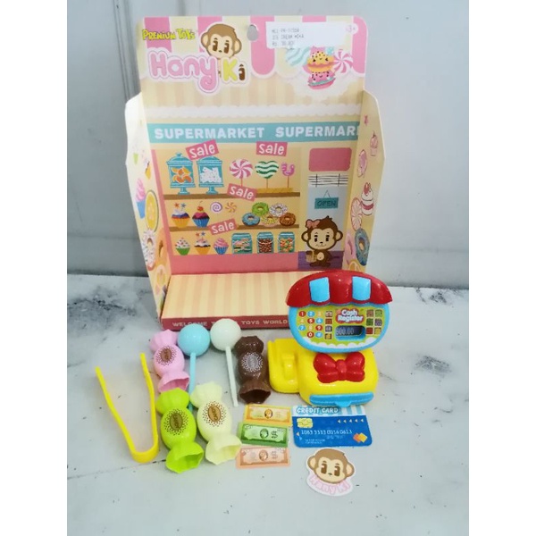 mainan cash register dan permen mainan anak toko permen dan kasir