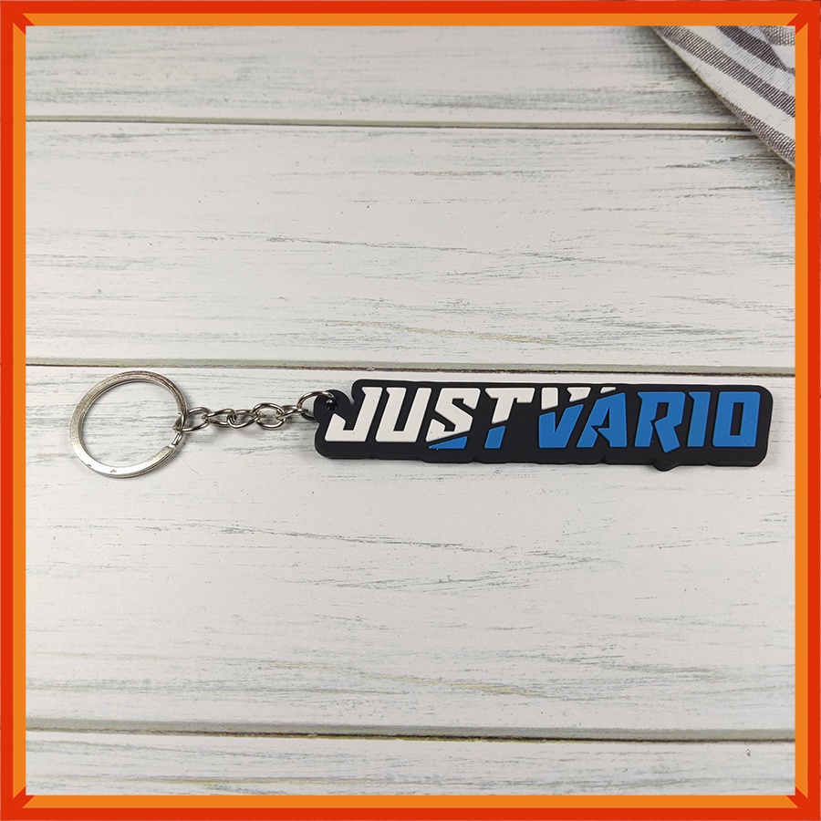 [BAYAR DITEMPAT] Gantungan Kunci karet Unik Motif VARIO  | Rubber keychain HONDA VARIO | bandul Kunci Premium | VARIO LAMA TECHNO 125 150-Putih - Biru