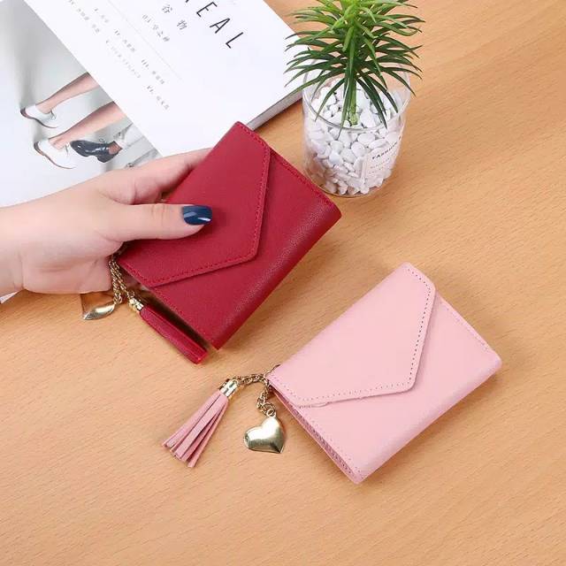 Medan Termurah KD32 Korean style Dompet love dompet lipat cantik import