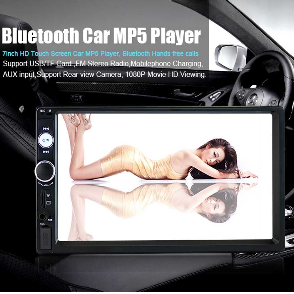 Podofo Tape Audio Mobil Media Player MP5 Bluetooth Touch Screen 7023B-Hitam