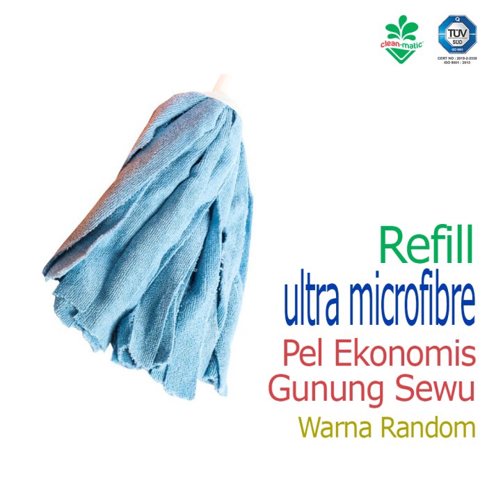 Refill Pel Mikrofibre Alat Pel Lantai Warna Random Gunung Sewu Mop 201280 Cleanmatic