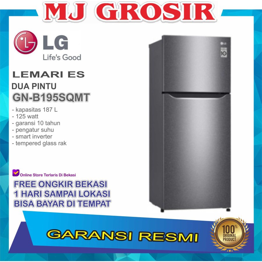 Kulkas Lg Gn B 195 Sqmt Lemari Es 2 Pintu Gnb 195sqmt 187 L Inverter Shopee Indonesia