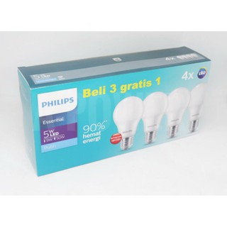 Philips - Lampu LED Essential Multipack / Paket 5W (Putih)