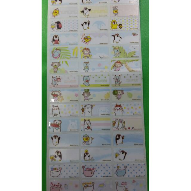 

LOVELY SUMMER Stiker label nama waterproof anti air murah