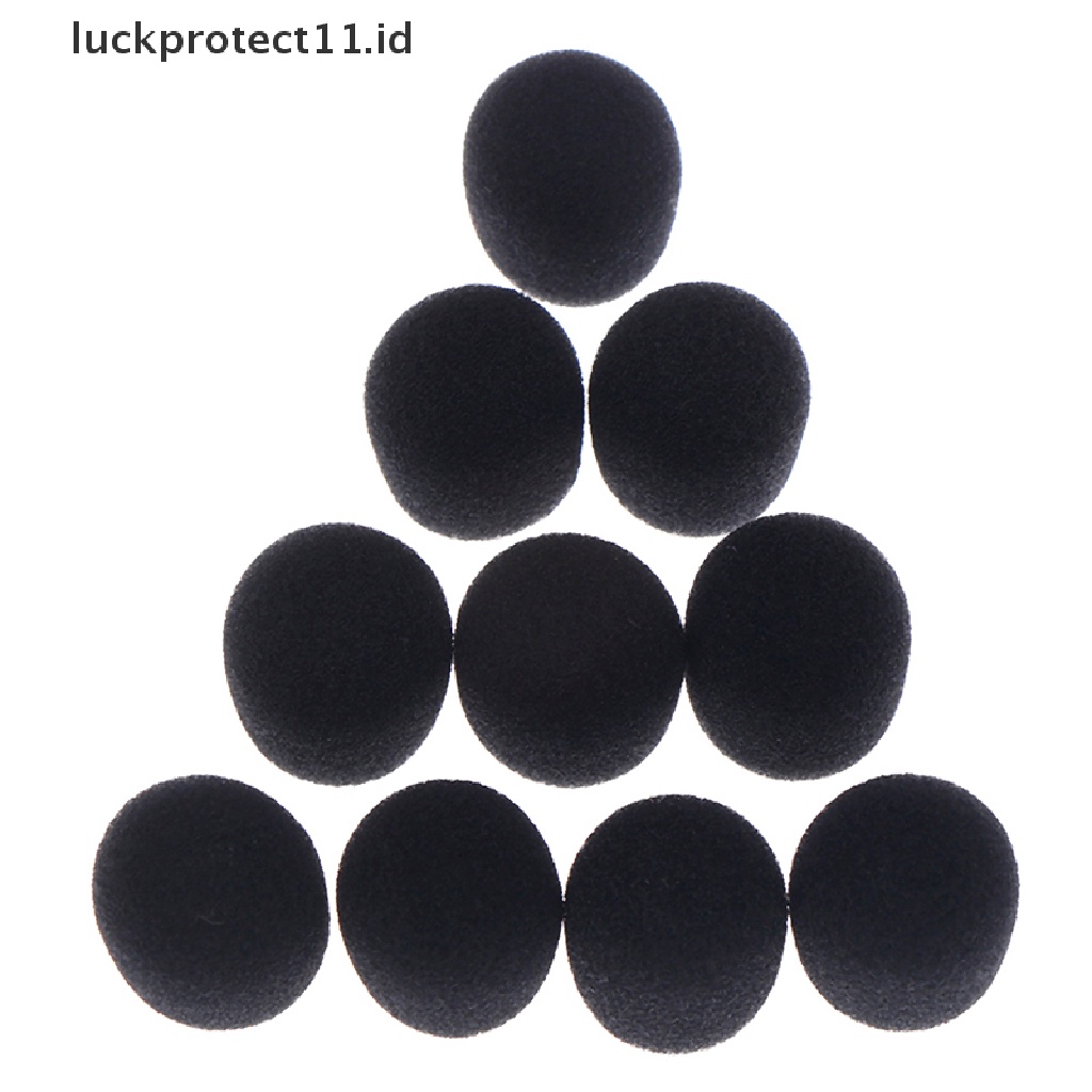 // Hg &amp; ID// 10pcs Headset Mikrofon Hitam Kecil Praktis Windscreen Sponge Busa Penutup Mic.