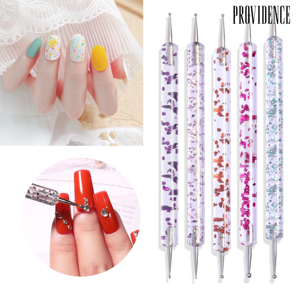 Providence 5Pcs/Set Nail Pen Long Lifespan Easy to Use Acrylic Double-Head Nail Art Drawing Liner for Beauty