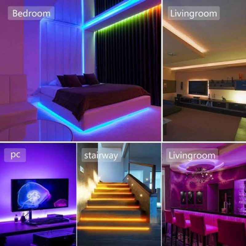 Lampu LED Strip Lampu Hias Kamar Tidur Lampu Plafon Outdor RGB Tempel Dinding