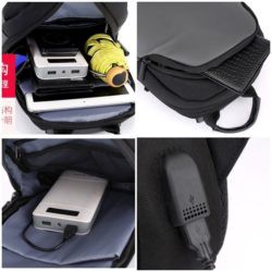 GI 12254 RISCE TAS WAISTBAG ADA COLOKAN USB IMPORT COWOK LAKI-LAKI PRIA JAKARTA BATAM JT