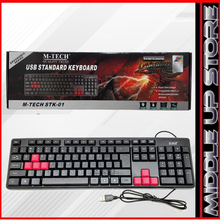 Keyboard Standard M-Tech STK-01 USB Wired Kabel -Mtech STK01 Keyboard M-TECH