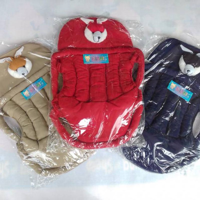 Gendongan Bayi Depan Boneka Lembut Kuat Merah Biru Coklat