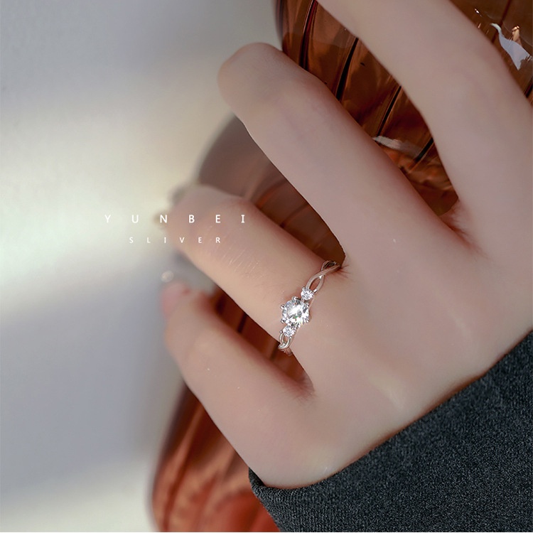 Cincin Kristal 925 Silver Untuk Aksesoris Pernikahan Wanita