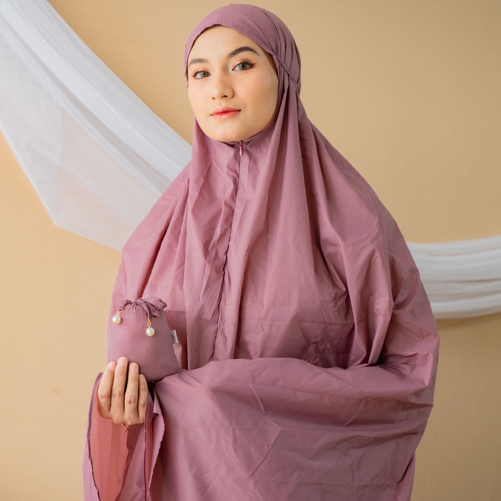 ALIF MUKENA MINI PARASUT PREMIUM KOREA TRAVEL - MAUVE ( MKN-045 )