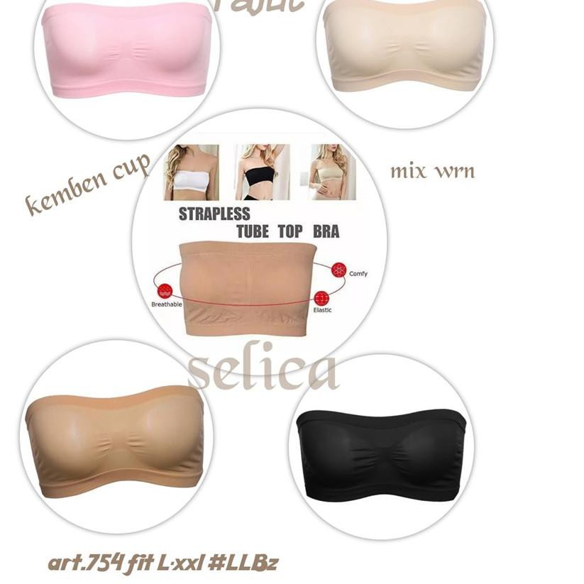✤ 2.2 ✤ Sedang Ramai Bra Kemben 2165 Big Size Bustier Tanpa Tali Stretch Mengikuti Body + Busa .,.,.