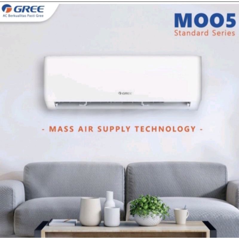 AC GREE 1/2 PK GWC-05MOO5S blue Fin low voltage + Instalasi pemasangan