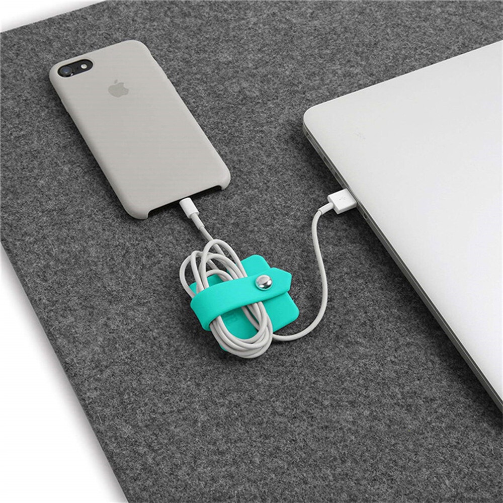 1pc Winder Organizer Kabel Handphone Bahan Silikon