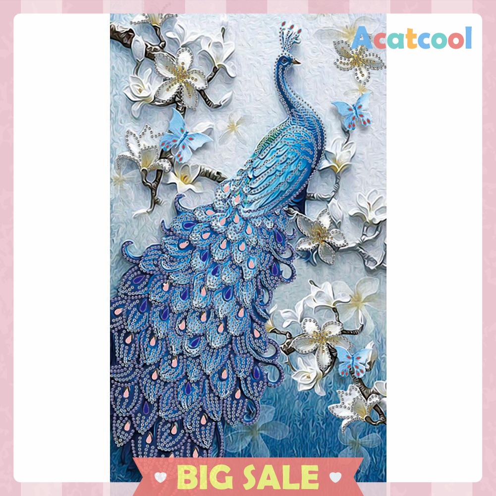 5D DIY Special-shaped Drill Diamond Painting Peacock Cross Stitch Craft Kit