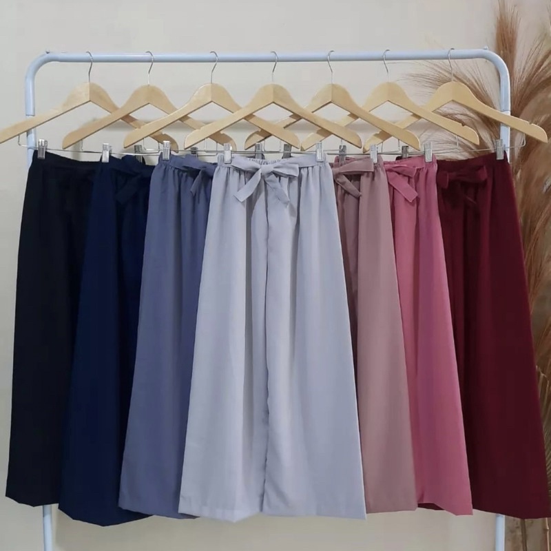 𝐁𝐘 𝐀𝐃𝐈𝐍𝐃𝐀 Celana Kulot Ribbon Pants Wolfis Cullot Panjang Celana ribon wanita Tali wolfish