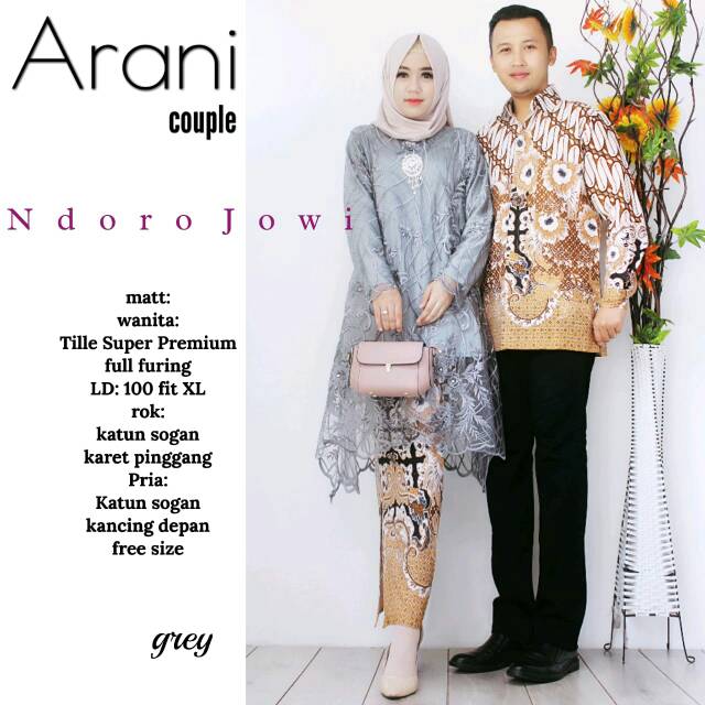 Baju Batik Couple Premium Arani / Batik Sarimbit (geser gambar lihat lain)