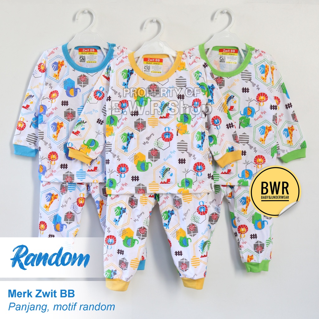 Setelan Zwit BB KAOS PANJANG MOTIF Random / Setelan Anak Bayi Unisex Kaos Celana Panjang | Bwr | MOTIF