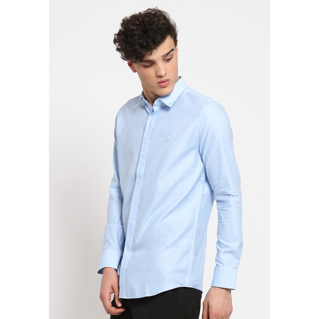 Jobb Ignis Kemeja Lengan Panjang Slim Fit Biru | Shopee Indonesia