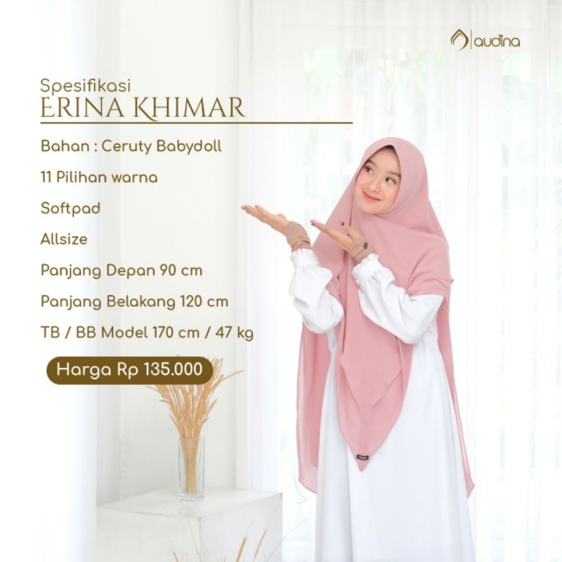 KHIMAR ERINA POLOS HIJAB INSTAN || AUDINA