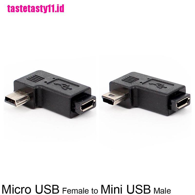 (TTID) Adaptor Converter USB Type A Male Ke Micro USB Female Siku Kanan 90 Derajat