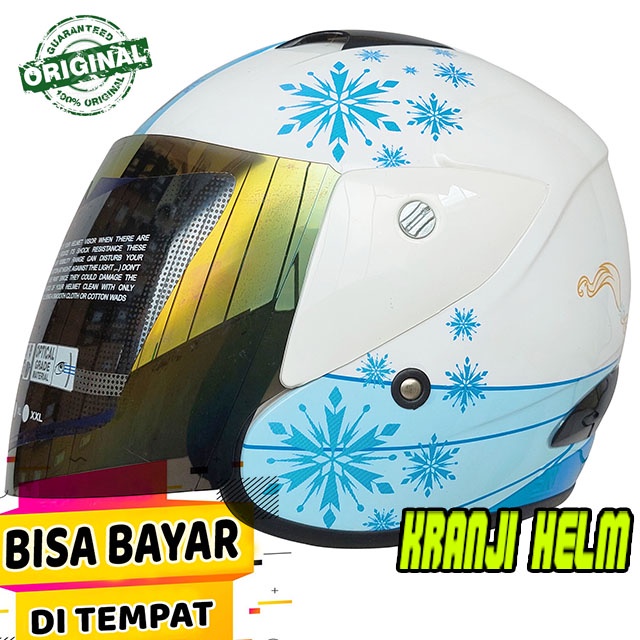 Helm / Helm half face / Helm mds r3 dewasa frozen olaf white blue terbaru