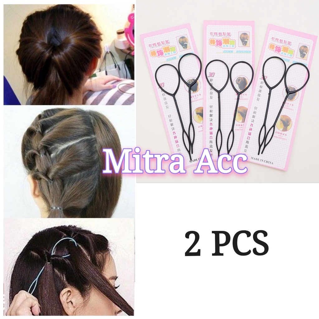 2Pcs/ SET Alat Penata Kepang Rambut Hair Styling