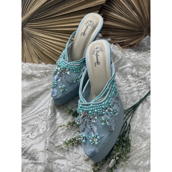 sepatu wanita pesta wedding melani babyblue 12cm