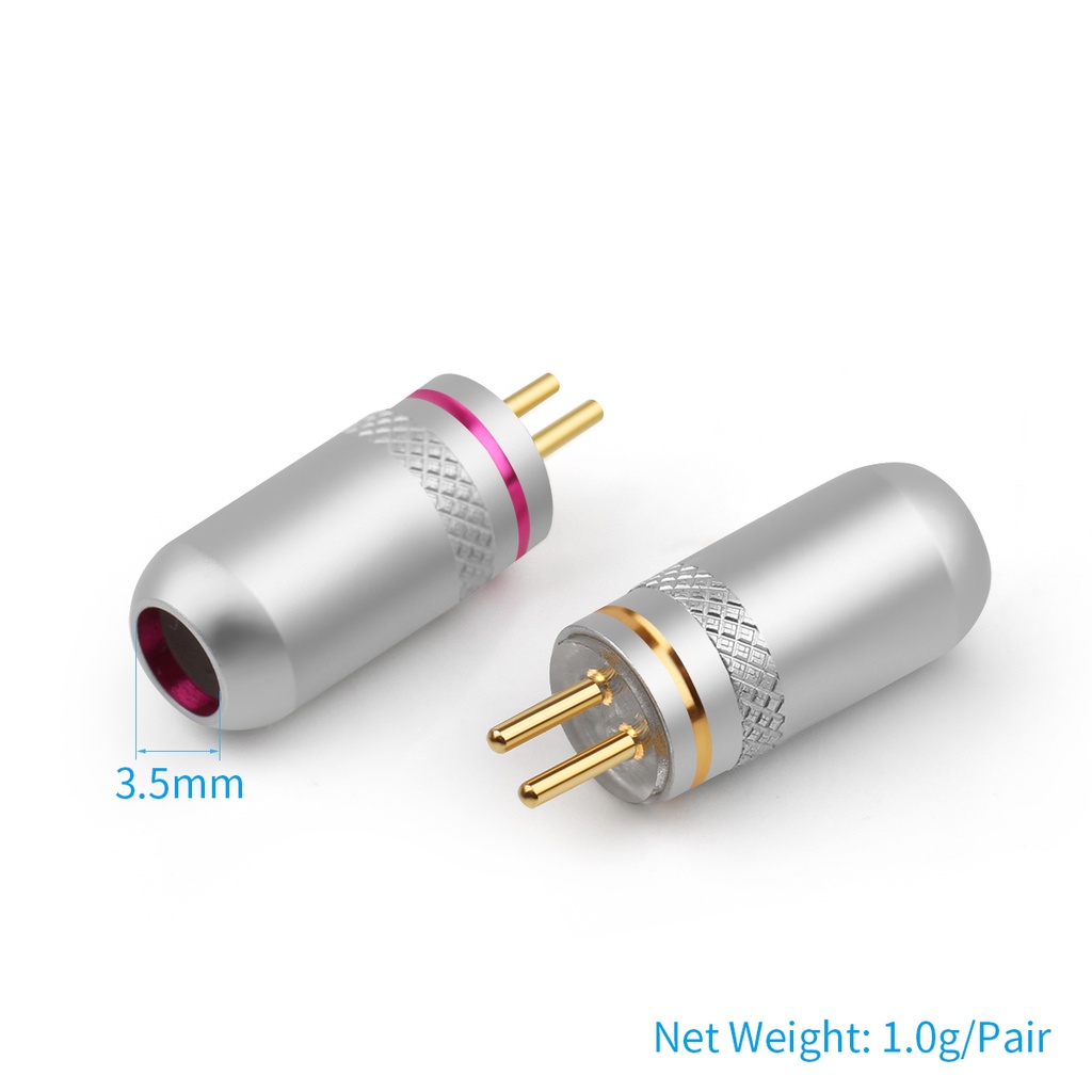 1Pair 2Pin 0.78mm Earphone Pin Earbuds Gold Plated Copper Audio Plug Wire Connector Metal Adapter HiFi Series Headphone