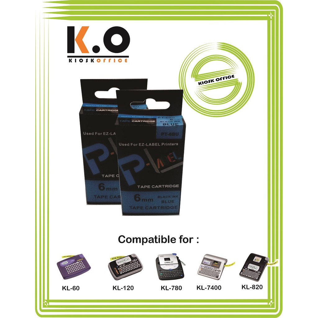 

Pita Label Tape Printer Casio 6mm Warna Biru