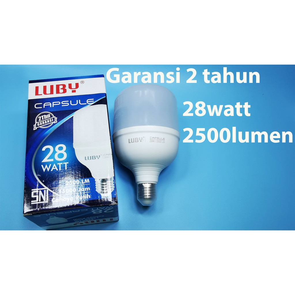 Lampu LED CAPSULE 28 watt Merk LUBY Cahaya Putih Garansi 2 tahun