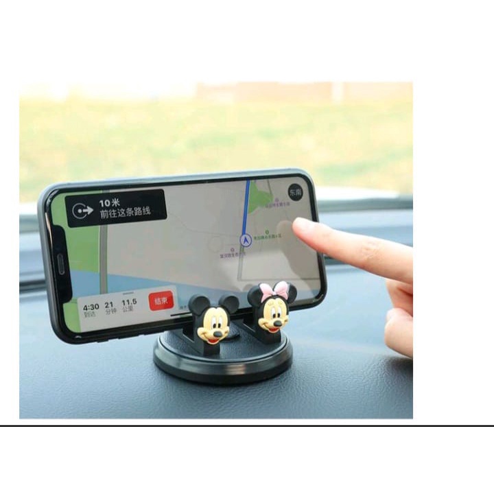 (D034) Holder HP Mobil Universal 360 Derajat Dudukan HP Dashboard Mobil Aneka Karakter