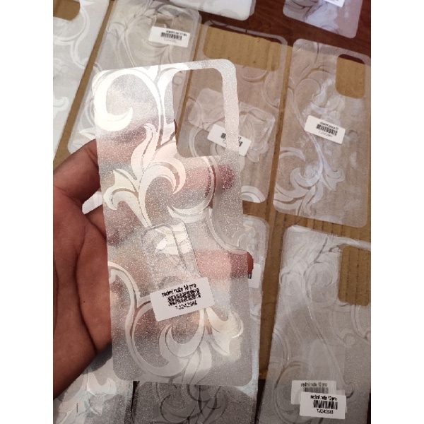 Garskin Glitter Premium motif bunga Xiaomi Redmi Note 10, Note 10 pro