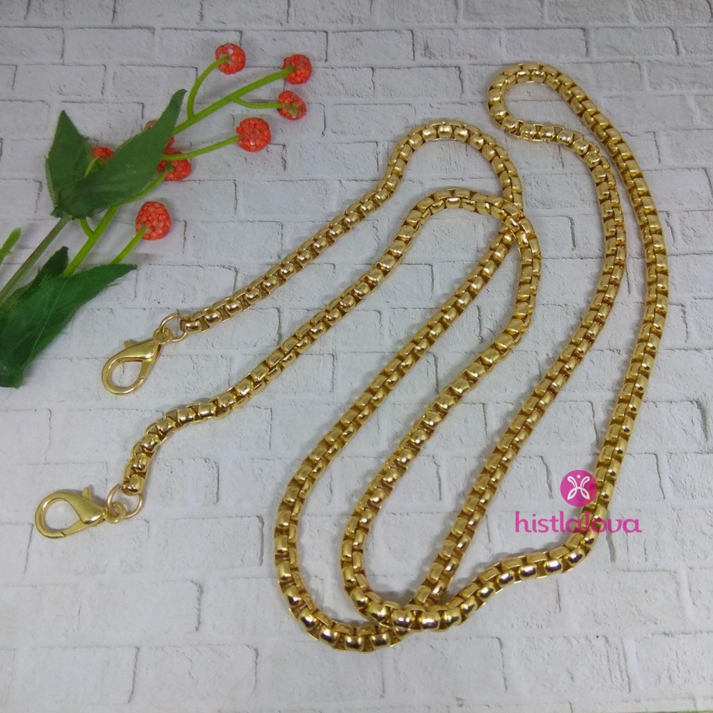 Rantai Tas Selempang Tali Rantai Tas Besi Gold Black Wanita