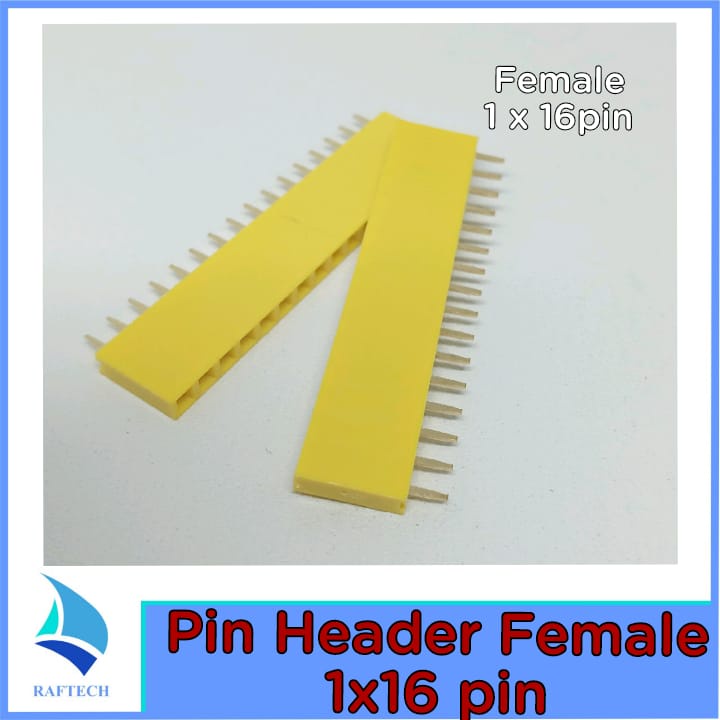 Pin Header Female Color 1x16 Pin Single Row 2.54mm Kuning 16p