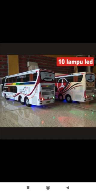 miniatur Bus bis / mainan bus bis Lampu Double Decker