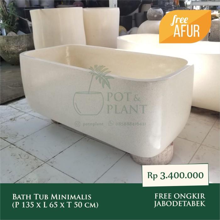 Bathup Bathtub Teraso Minimalis Ala Bali - (P 135 Cm X L 65 Cm X T 50 Cm)