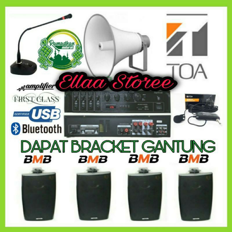 Paket Sound System BMB Kg 511 TOA Mesjid Mushola Indoor 4 - Outdoor 1